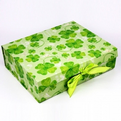 Foldable Cardboard Box With Ribbon Closure