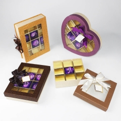 Custom Chocolate Gift Packaging Paper  Box With Clear PVC Window