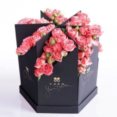 New Design Hexagonal Paper Flower Box Can Individual Used