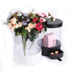 Round Flower Box with Clear PVC with Drawer