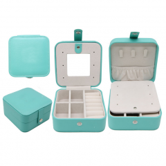 Square luxury portable container box for jewelry