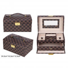 Luxury checkerboard pattern  jewelry box for ladies