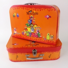 Cartoon Design Rigid Paper Cardboard Packaging Suitcase Box With Handle